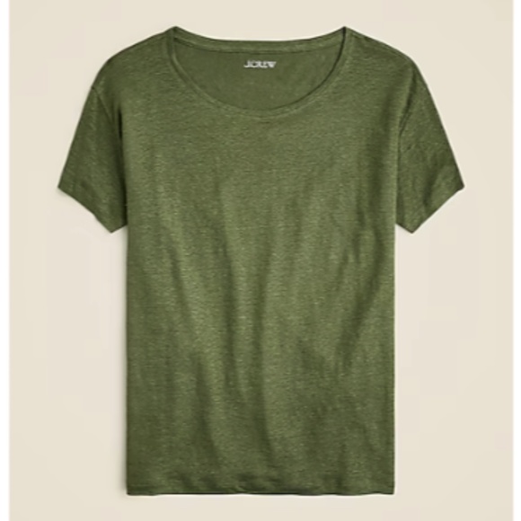 NWT J. Crew Relaxed Linen T-shirt Item BY412 - Picture 1 of 3